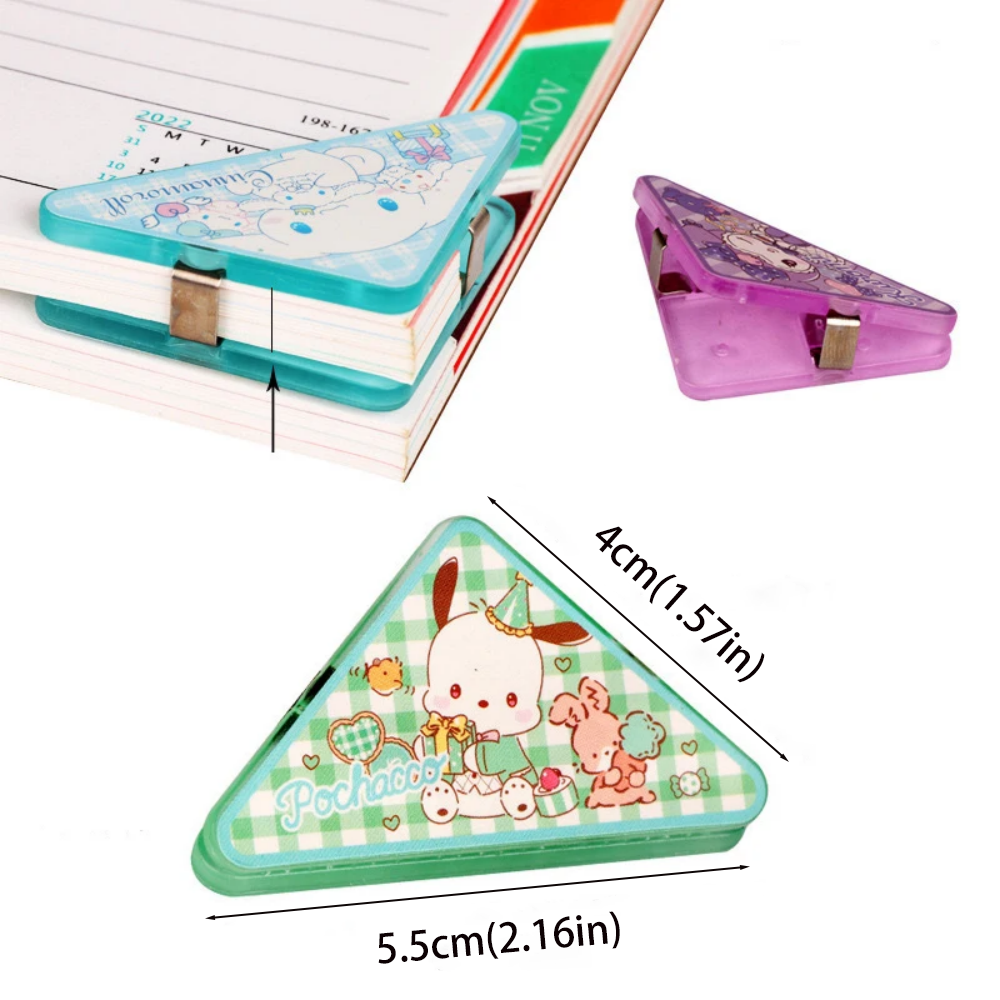 4Pcs Kawaii Sanrio Triangle Clip Creative Corner Clip