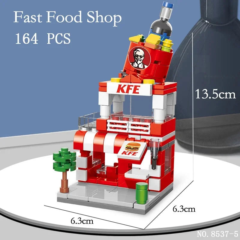 To Assemble Mini City Commercial Street Decoration Model