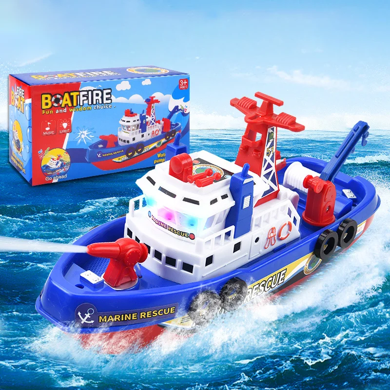 Children's Toy Simulation Electric Rescue Fire Boat