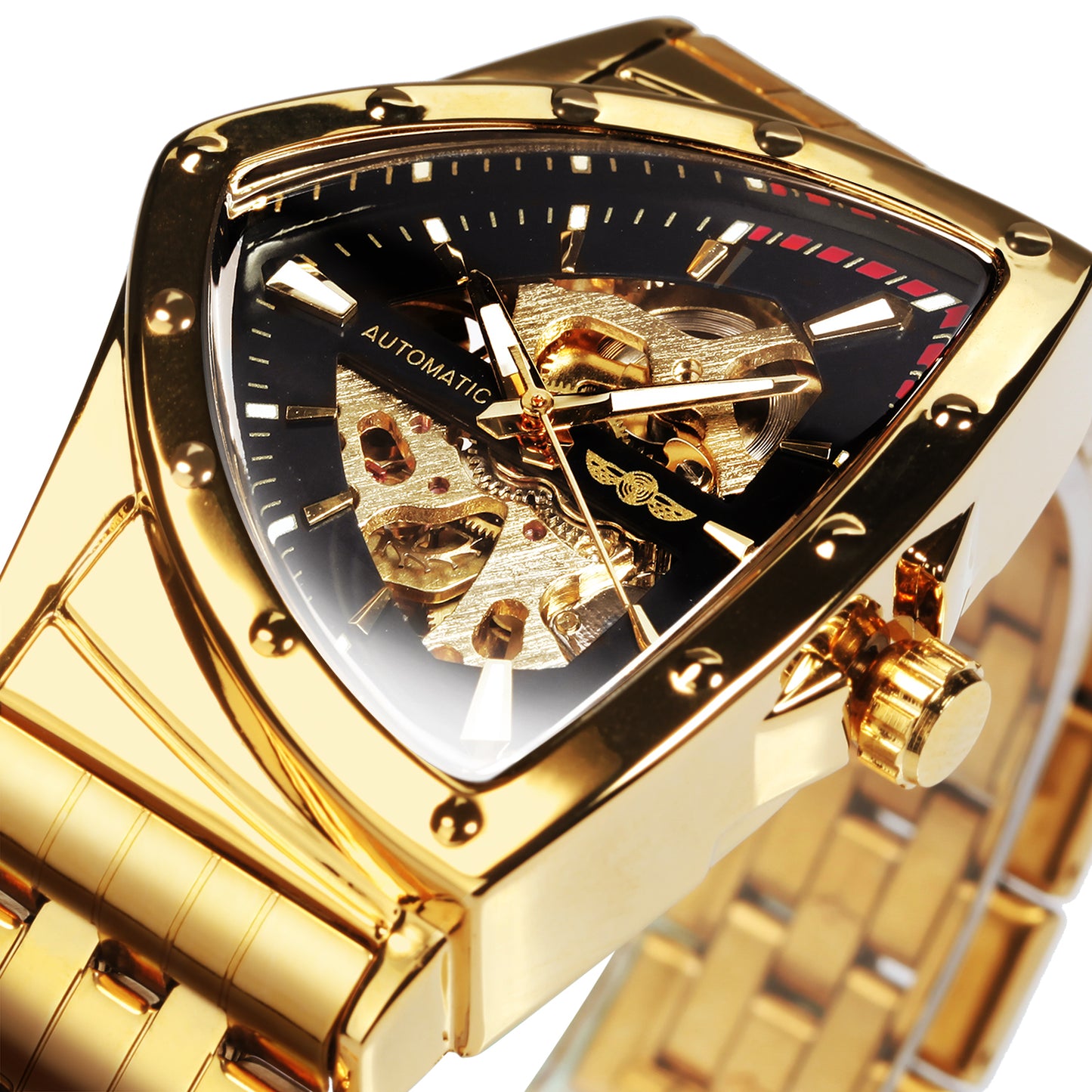 Military Triangle Skeleton Automatic Watch for Men