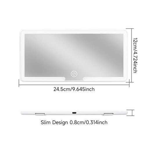 Car Interior Mirrors Sun Visor Plate LED HD Makeup