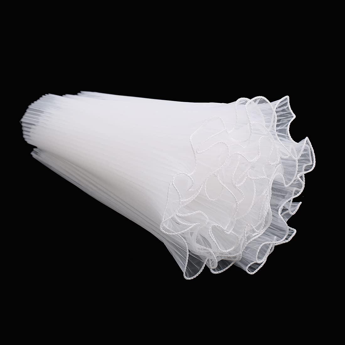 White Floral Packaging for Bouquets Including Decorative Mesh Wrapping Paper