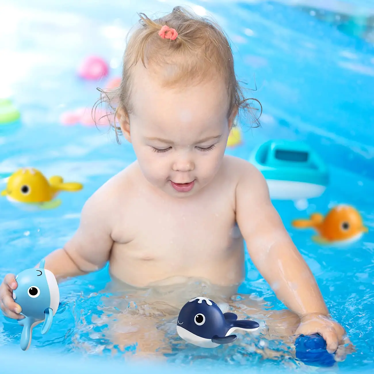 Magnet Baby Bath Fishing Toys Wind-up Swimming