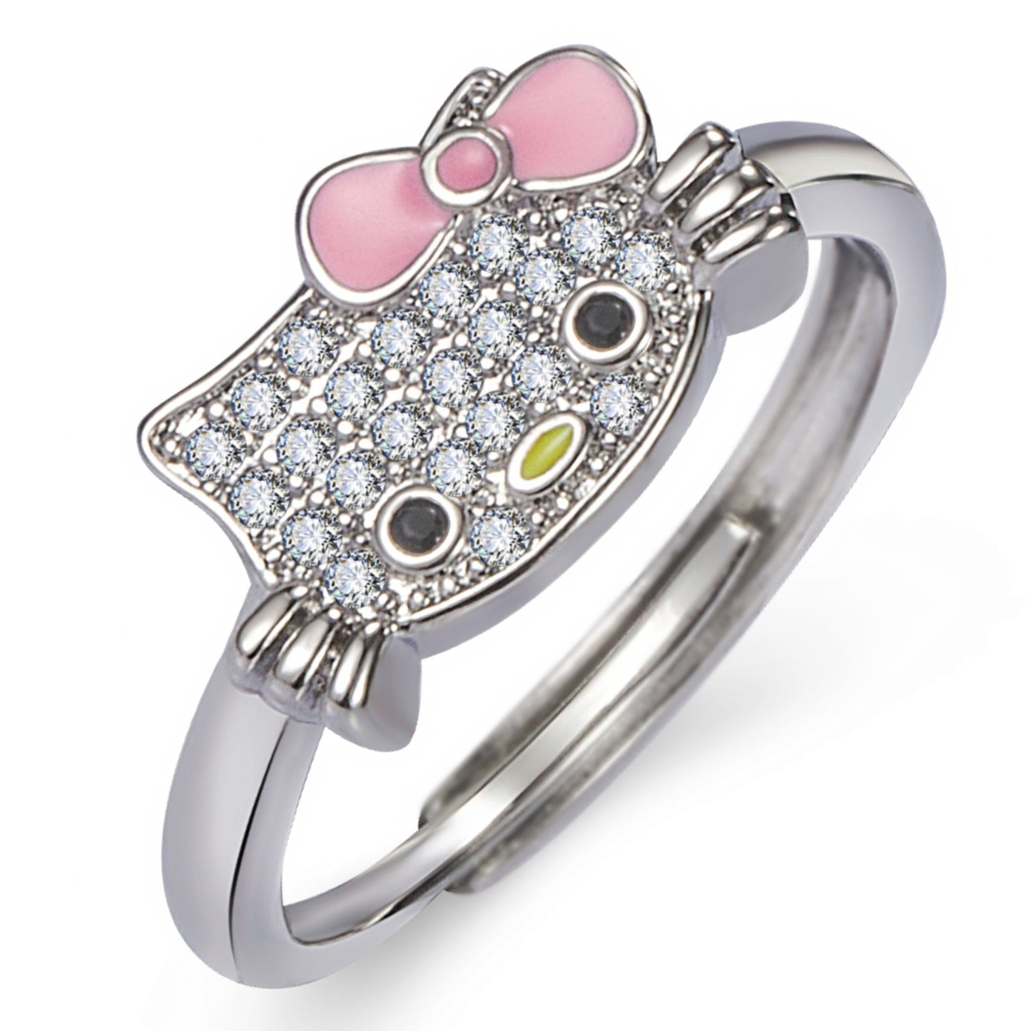 Kawaii Sanrio Hello Kitty Rhinestone Necklace Ring