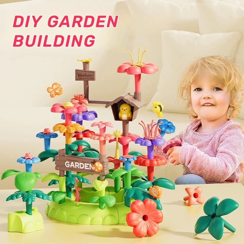 51PCS DIY Garden Building Blocks DIY Intelligence Flower Grow