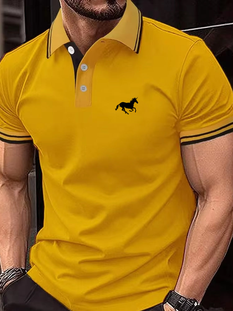 New Men's T-shirt Classic Short sleeved Polo Shirt Summer Top
