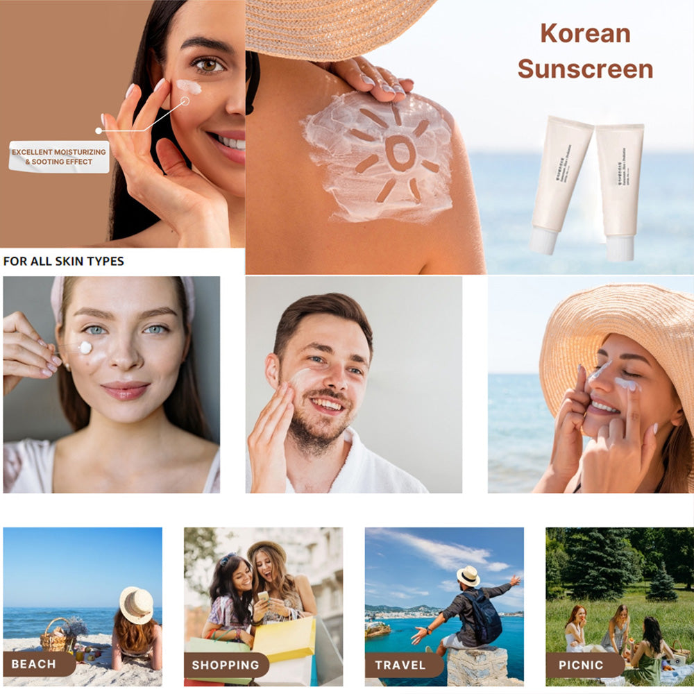 SPF50+ Sunscreen Korean Rice Probiotic Solar Blocker Skin Whitening Cream