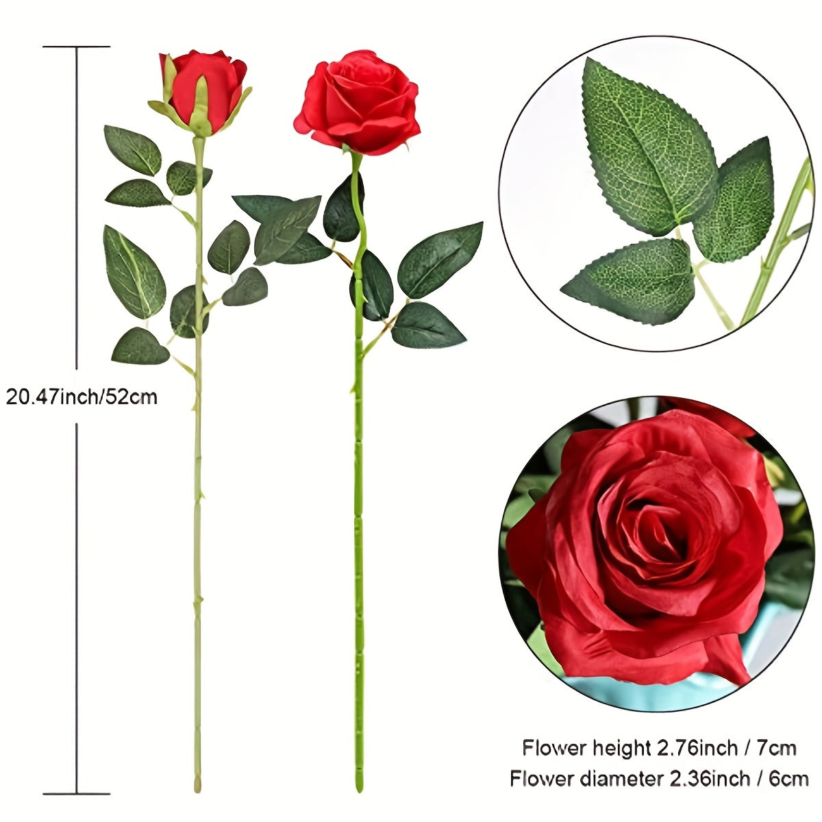 12pcs Realistic Artificial Rose Bouquet