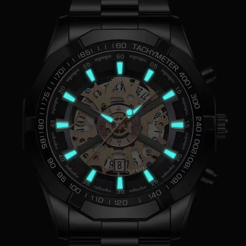 Mens Quartz Watches Top Brand Luxury Stainless Steel