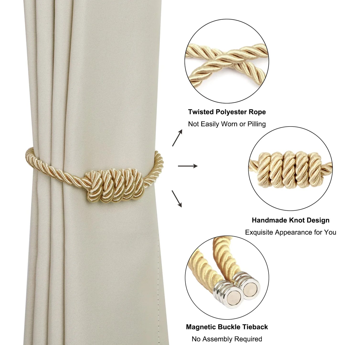 1Pc Curtain Tieback Magnetic Curtain