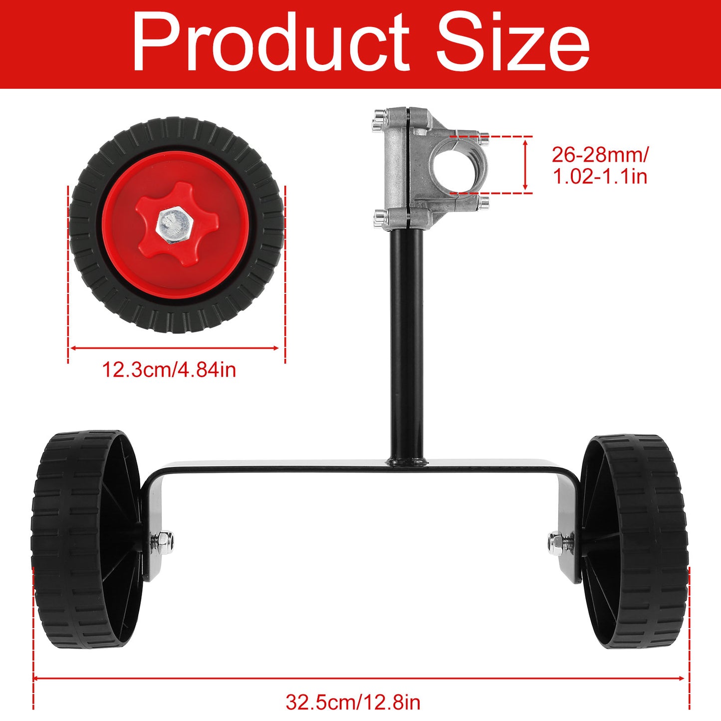 Universal Lawn Mower Support Wheel Adjustable Grass Gasoline Trimmer