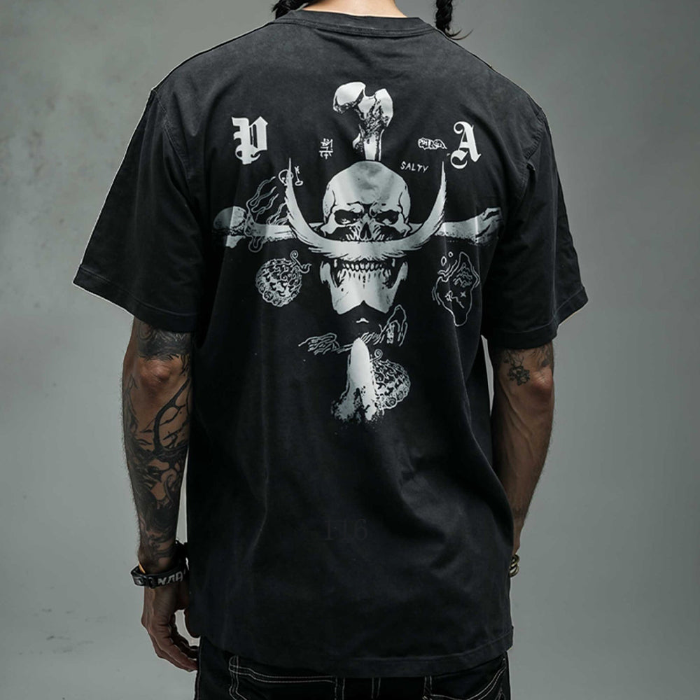 2025 Anime One Piece Luffy Washed T Shirt Men