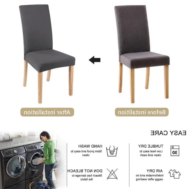 Elastic Solid Color Adjustable Chair Cover Spandex Stretch Slipcovers Chair Seat Covers