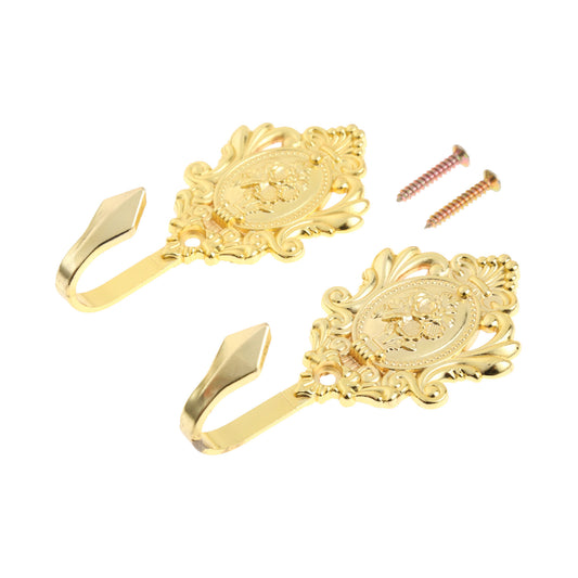 2Pcs Rose Pattern Vintage Drapery Curtain Holdbacks