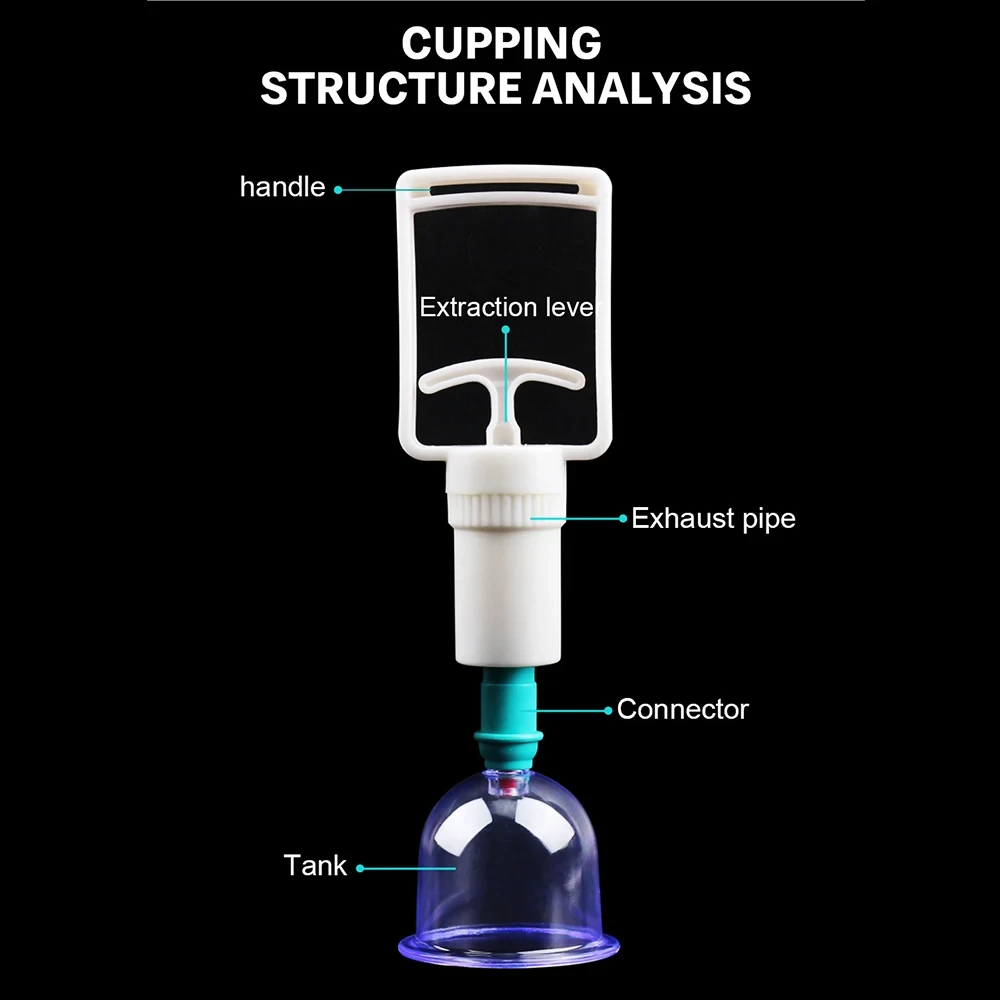 6Pcs Vacuum Cupping Sets with Pumping Gun Suction Cups