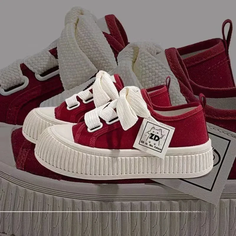 Sneakers Women Shoes for Woman Thick Soled Canvas