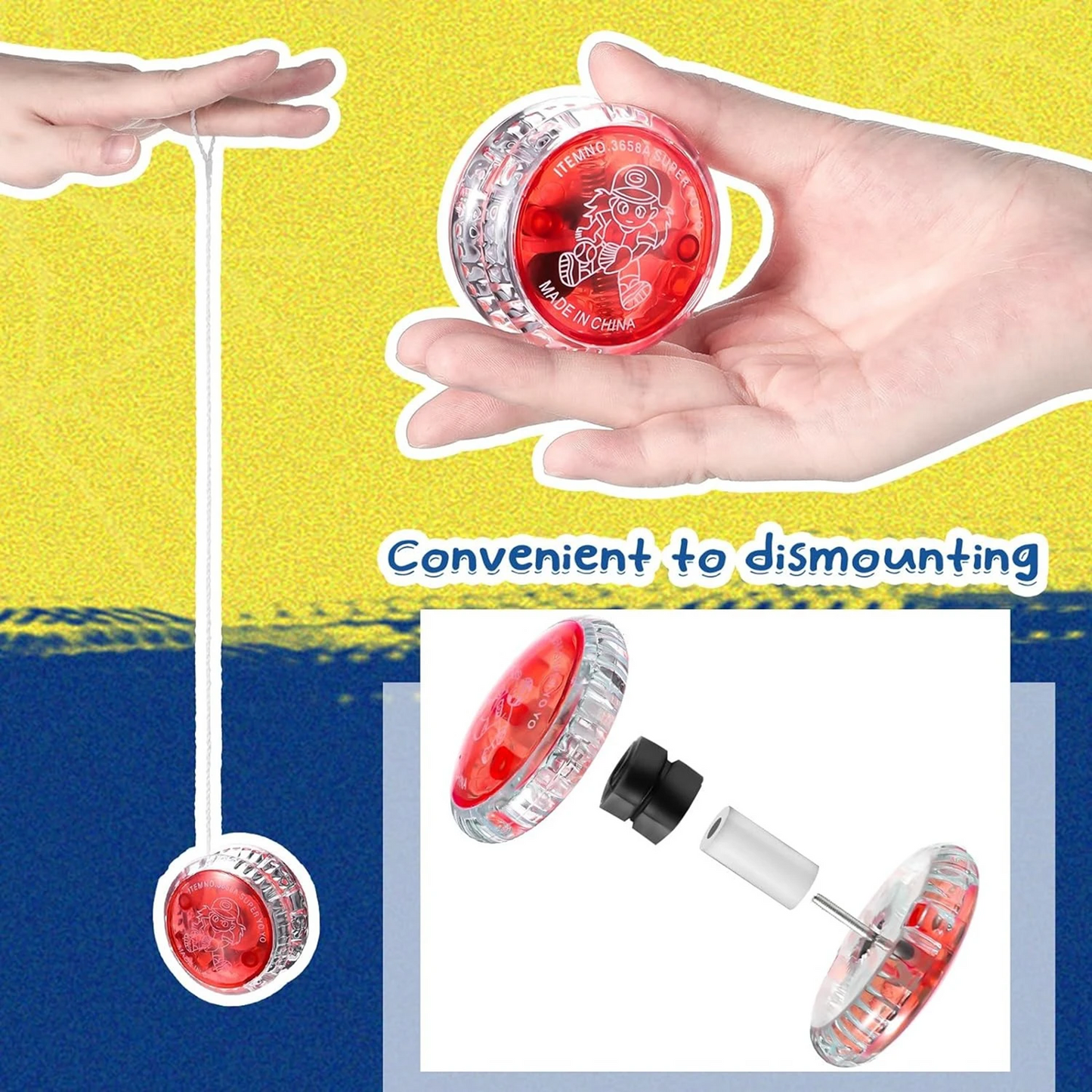 3Pcs Luminous Yo-yo Ball Pull Line Yoyo Ball for Kids