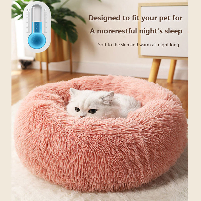 40-70cm Home Plush Pet Nest Super Soft Warm Detachable and Washable Round Pet Bed
