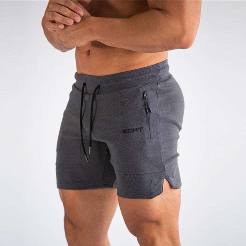 Men's Zip pocket sweatpants Fitness Gyms Shorts Men Summer