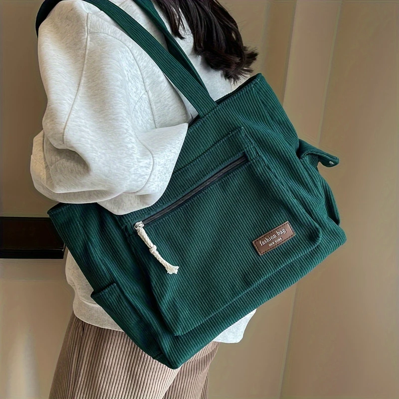 Simple Corduroy Tote Bag