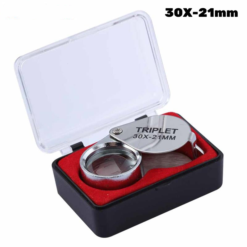 High Magnification Metal Folding Glass Lens Small Portable Jewelry Identification