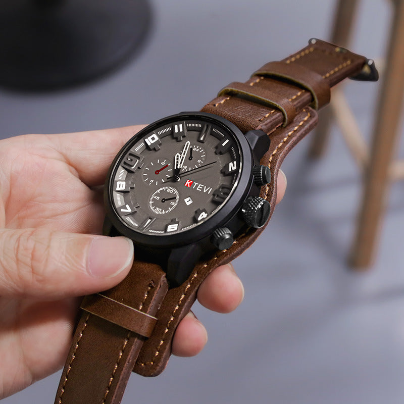 Vintage Men Watch Leather Strap