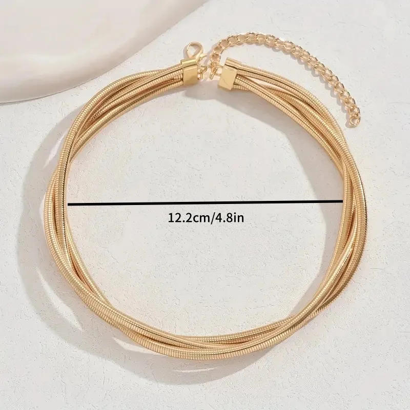 Punk Style Gold Color Multilayer Wrap Necklace