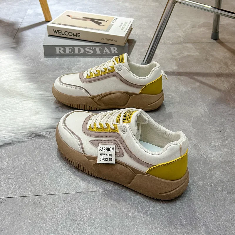 Sneakers Ladies Thick Soled Lace-Up Casual Shoes