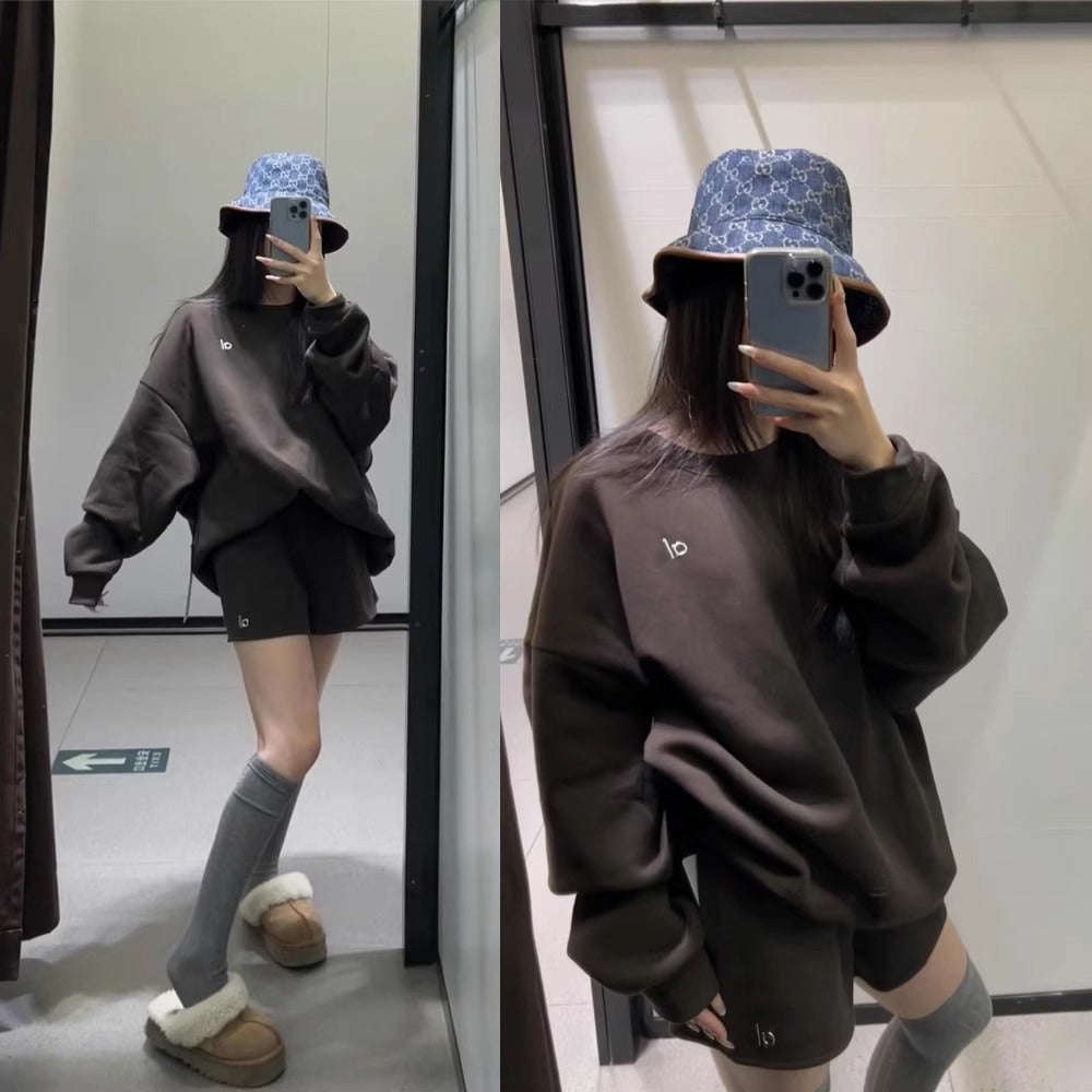 Yoga Top Accolade Crew Neck Pullover Comfortable Simplicity Solid Color