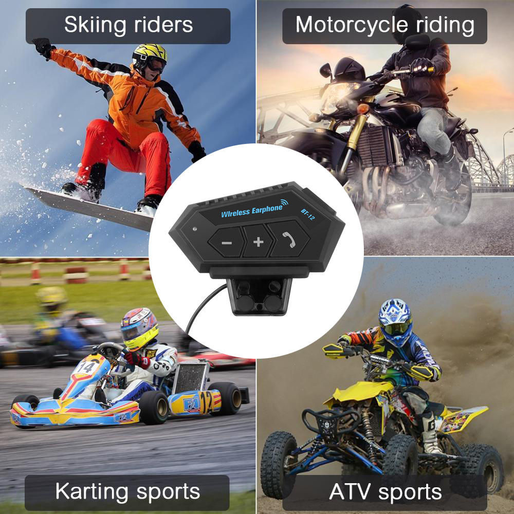 BT12 Motorcycle Helmet Headset Stereo Bluetooth Earphone
