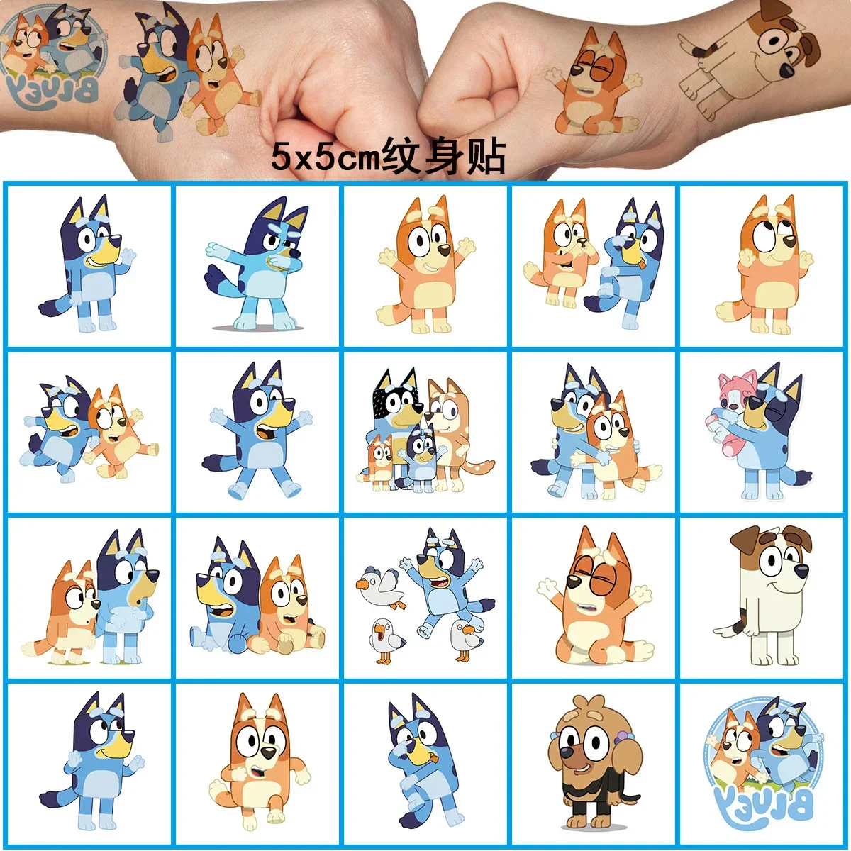 20pcs Bluey Family Bluey Tattoo Stickers Tattoo Sticker