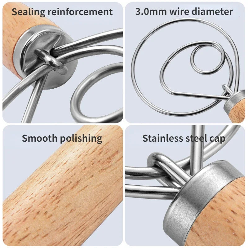 Cake Tools Danish Dough Whisk Stainless Steel