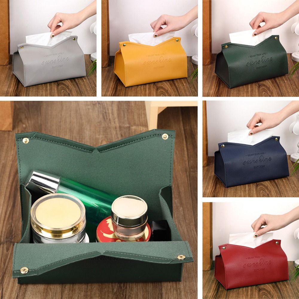 Leather Tissue Case Napkin Holder Storage