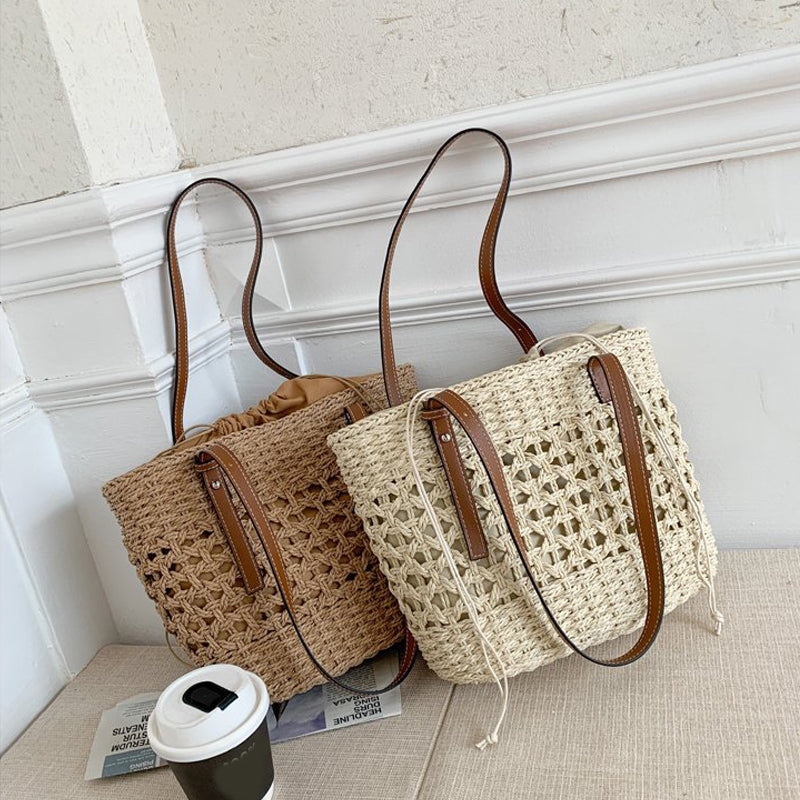 Designer Casual Rattan Wicker Tote Bag