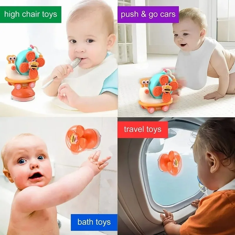 High Chair Toys Baby Rattles Snail Windmill Shape Toddler