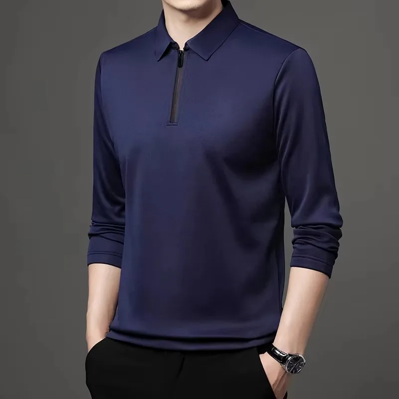 New T Shirt Zipper Polo Shirt Male Fashion