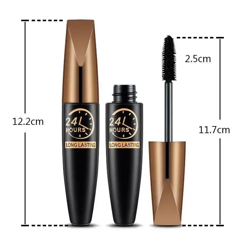 5D Waterproof Mascara Lengthens Eyelashes Extension Black Silk Fiber Mascara