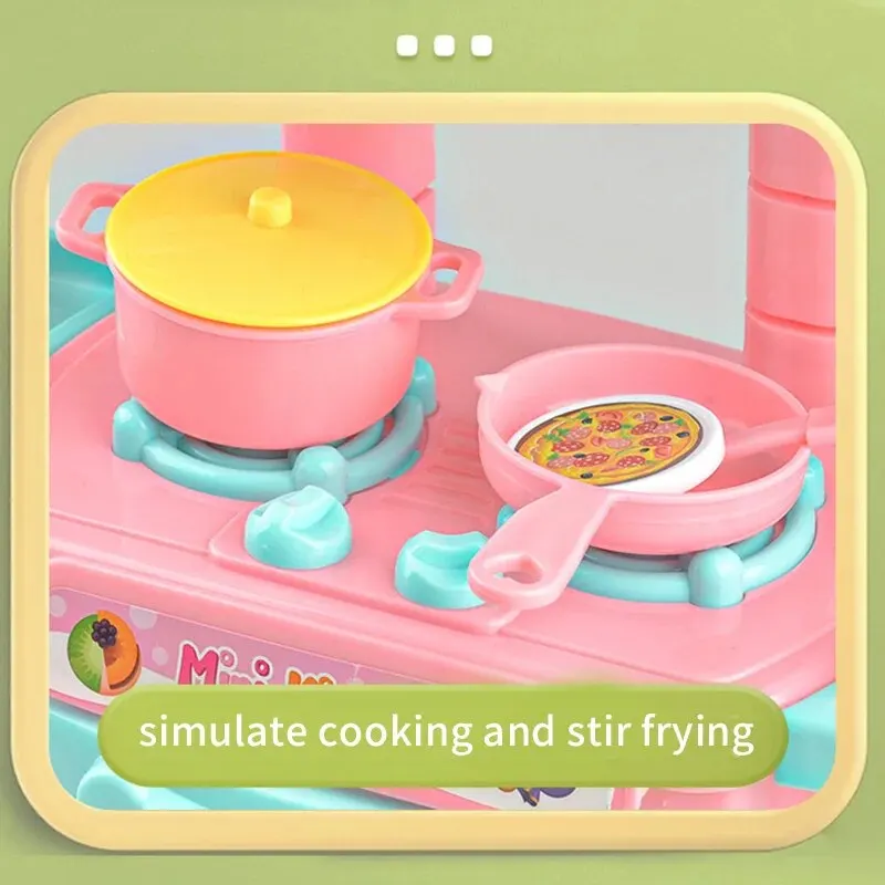 Play House Kitchen Toy Set Simulation Mini Cooking Table