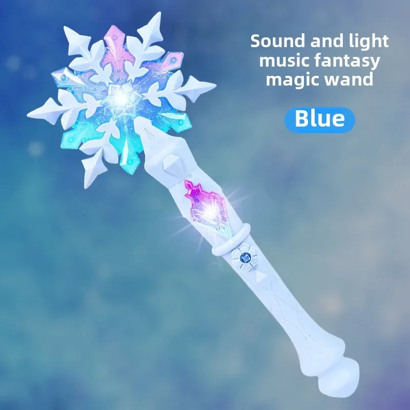 Princess Snow Wand Toy Snowflake Light Sound Sticks Kid