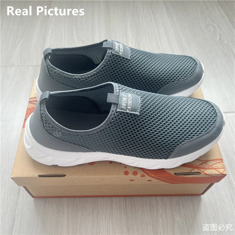 Men Running Shoes Summer Sneakers Mesh Breathable Lightweight Walking Casual Shoes