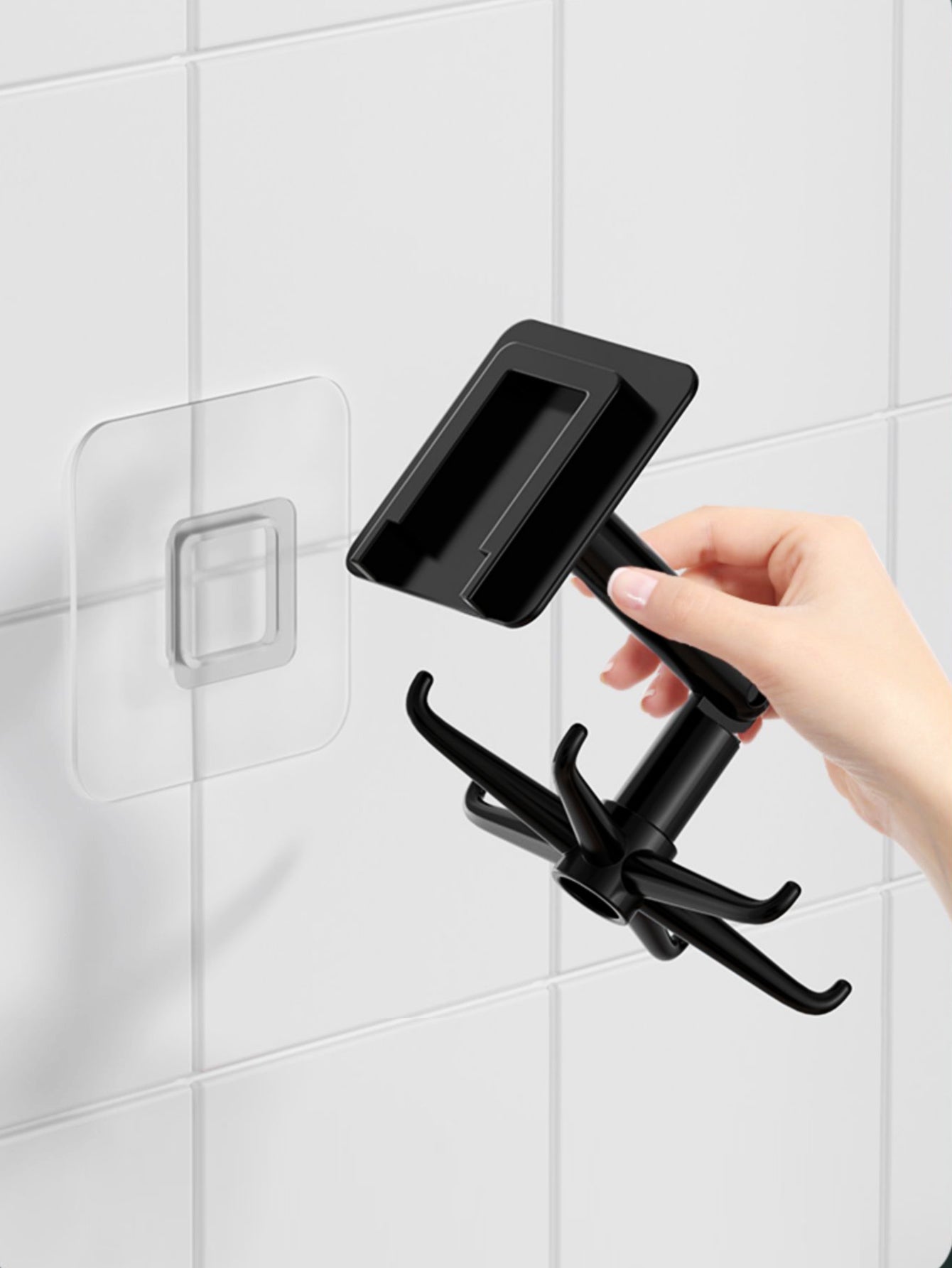 1pc 360 Degree Rotatable Pp Punch Free Six Claw Hook Kitchen