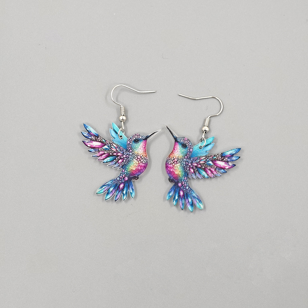 Cross border Spring Festival Colorful Bird Acrylic Earrings