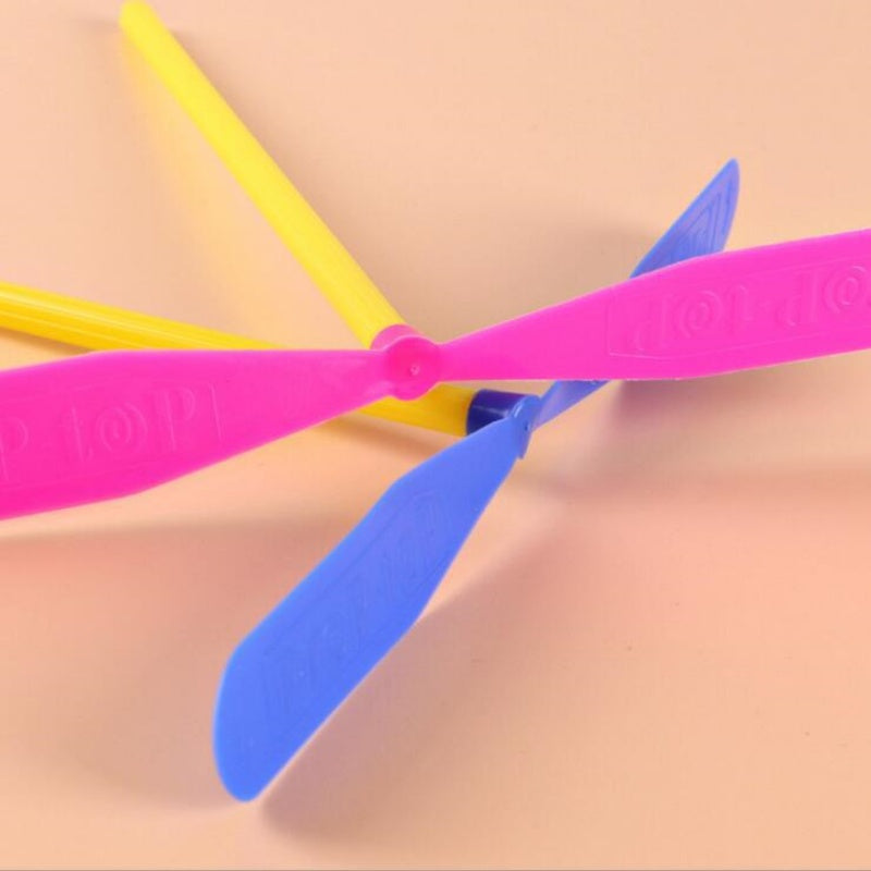 Plastic Dragonfly Shape Hand Push Flying Propeller