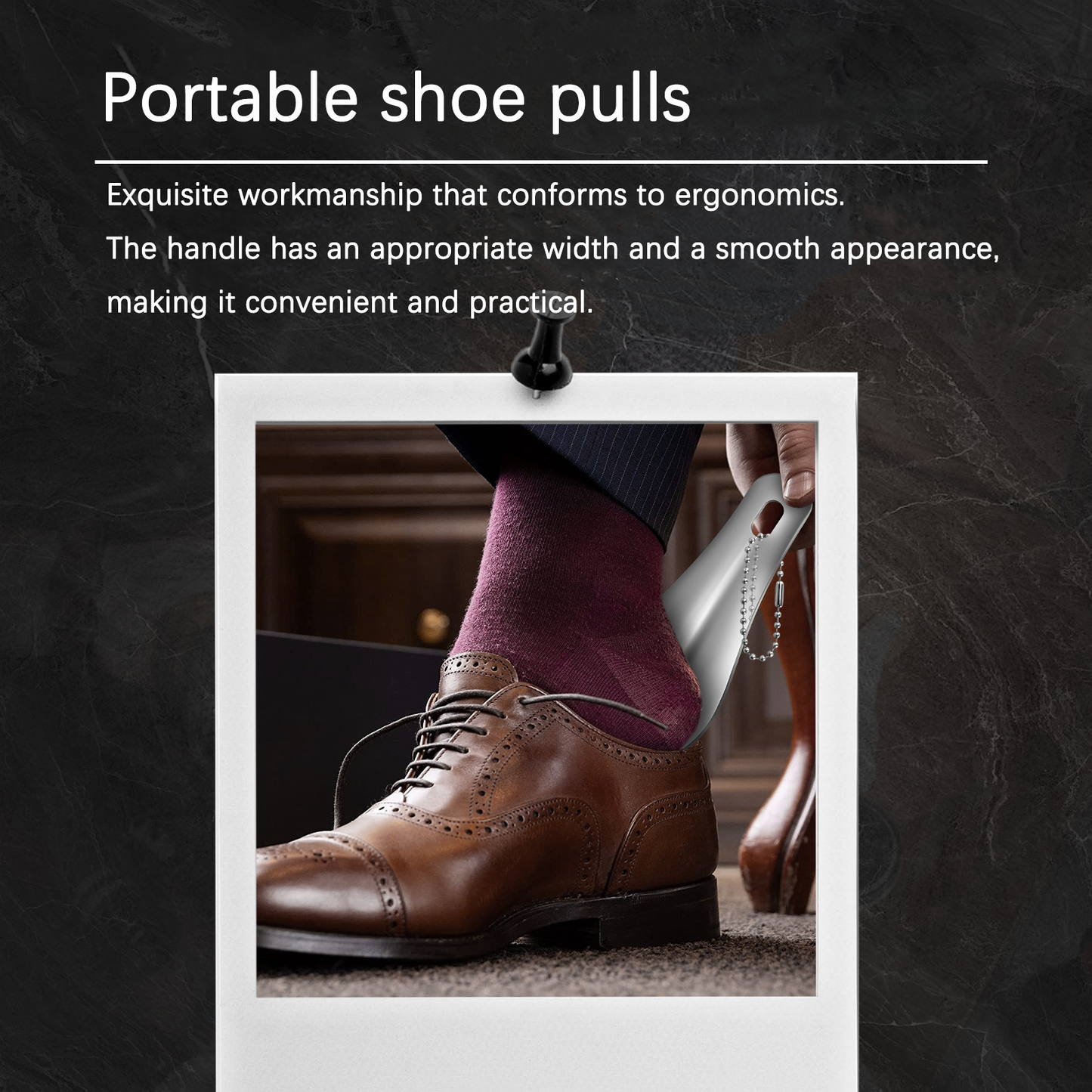 Easy Carry Mini Black Shoehorn Metal