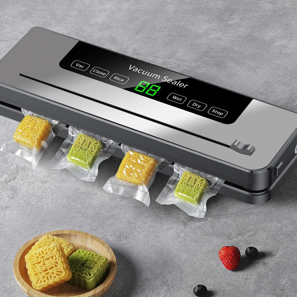 Electric Vacuum Sealer Built-in Cutter Kitchen Food Storage