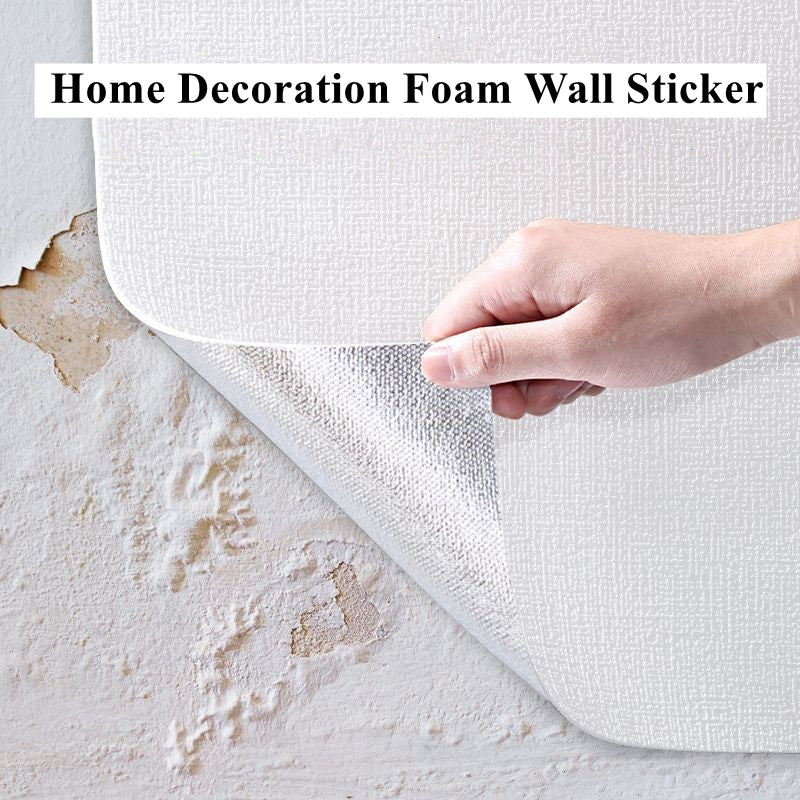 White Foam 3D Wall Sticker Thicken Waterproof Self-adhesive