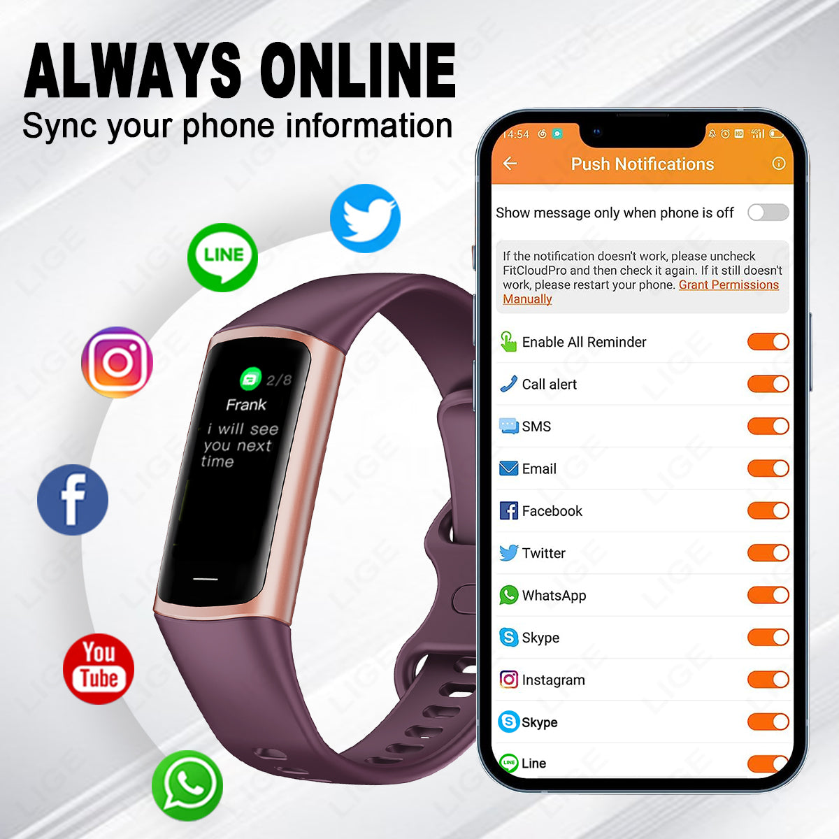 Sport Smart Bracelet Fitness Tracker For Man Women Band