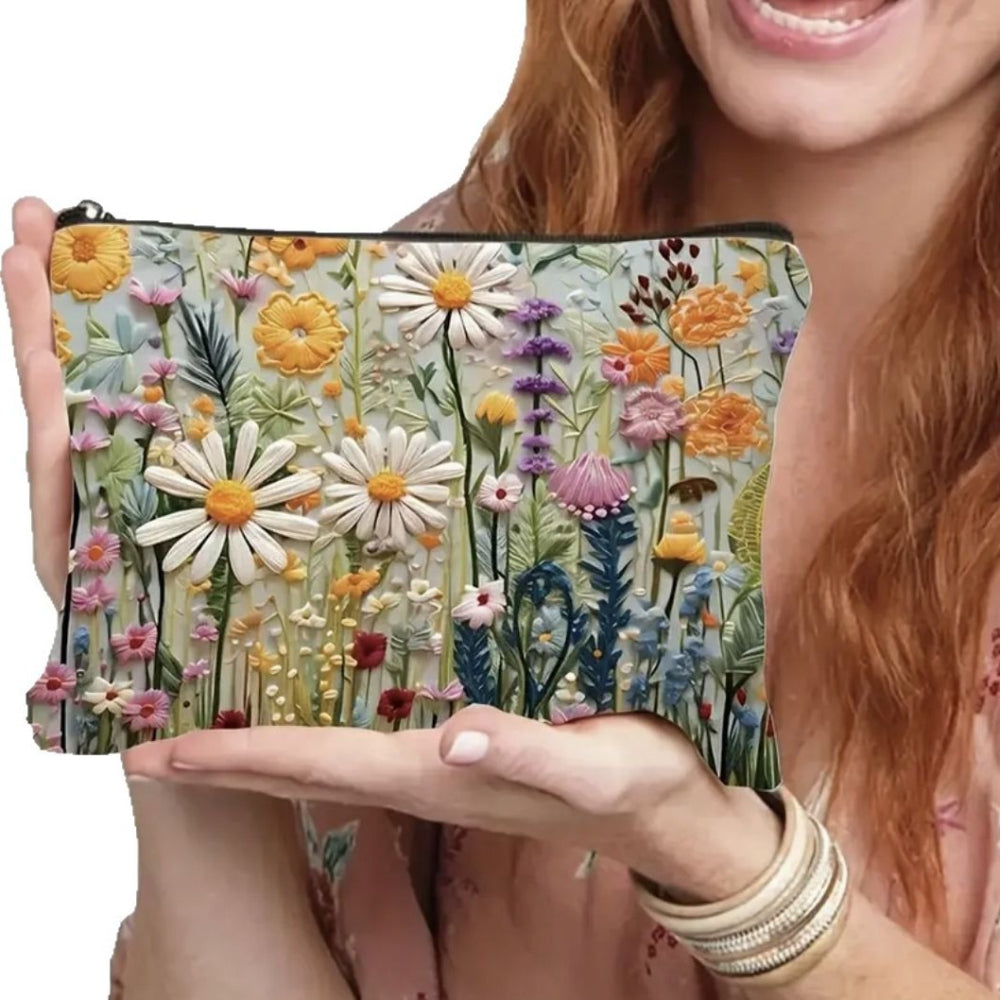 Large Capacity Floral Double-sided Printed Makeup Pouch