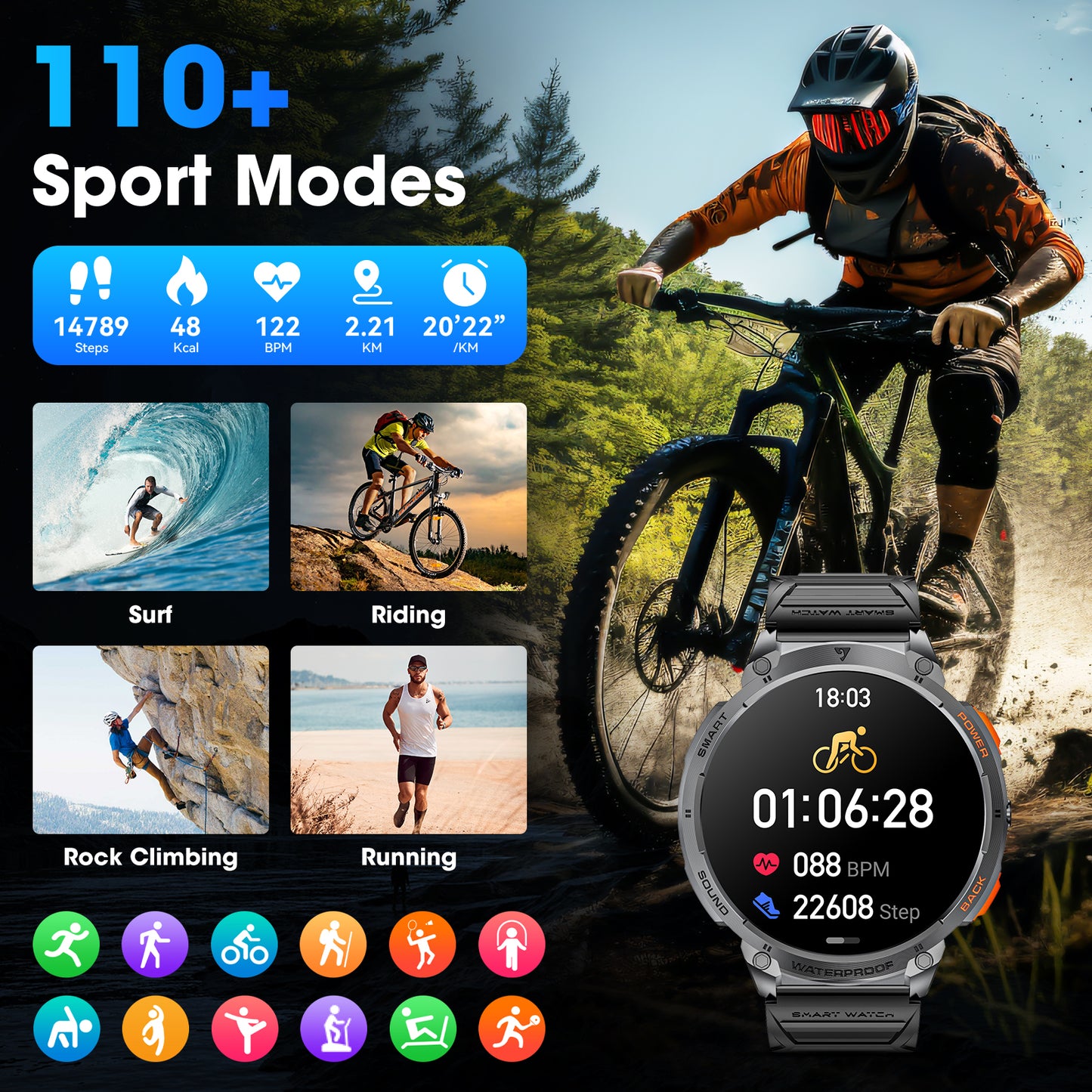 smart watches for men Smartwatch Bluetooth Call 1.85 High-Definition Screen