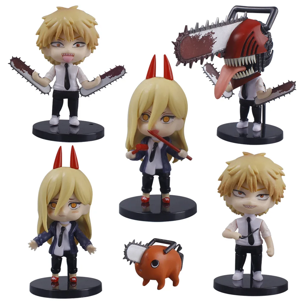 6PCS Chainsaw Man Action Figures New PVC Denji Pochita